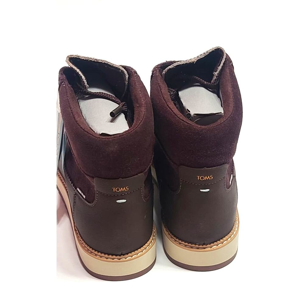 TOMS mesa waterproof Forest Brown Oiled Nubuck Suede Boots women's size 7.5 - Picture 4 of 9